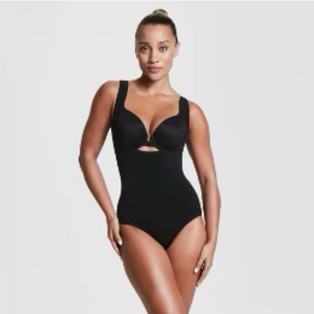 Assets by Spanx open bust slimming body suit shapewear Sz Large